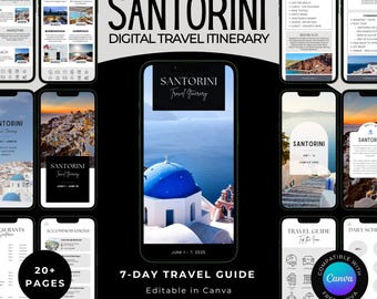 Itinéraire de voyage de 7 jours à Santorin, Grèce (téléchargement numérique)