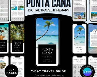 Punta Cana Travel Itinerary | 7-Day Dominican Republic Vacation (Canva Template)