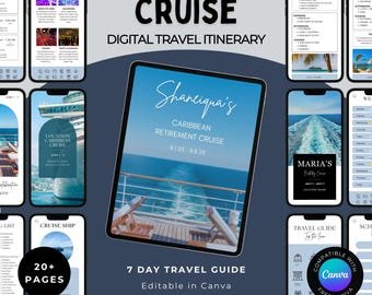 Cruise Itinerary Template | 7-Day Vacation Planner Canva (Digital Download)