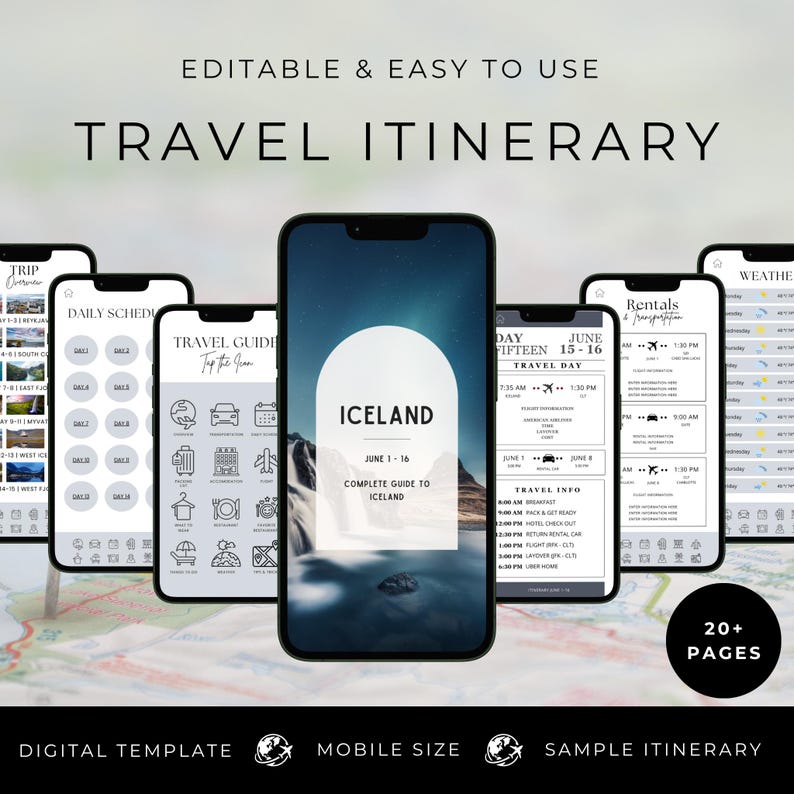 Iceland Road Trip Itinerary: 15-day Travel Guide (canva Template Digital Download) - Etsy