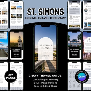 St. Simons Island Travel Itinerary: Georgia Beach Vacation Planner (Digital Download)