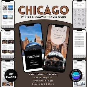 Chicago Travel Itinerary, 5-Day Summer & Winter Guide (Digital Download)