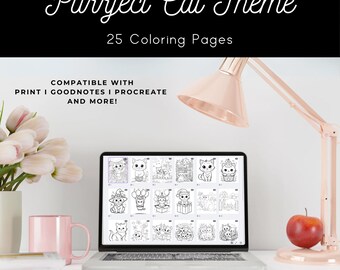 Printable Cat Coloring Book - 25 Adorable Designs | Digital Download for Cat Lovers of All Ages l Printable Cat and Kitten Coloring Pages