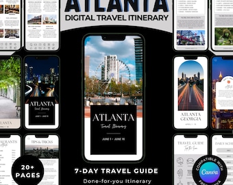 Atlanta Travel Guide Itinerary Template, Georgia Trip Vacation Planner, Digital Download