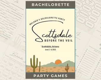 Scottsdale Bachelorette Party Games | Cactus Bridal Shower (Canva Template, PDF)