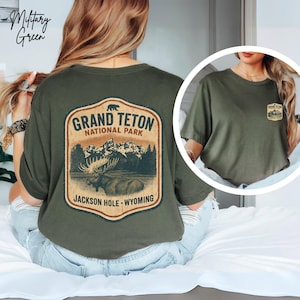 Grand Teton Shirt, Gildan 5000 National Park T-Shirt, Wyoming Wander-T-Shirt, Jackson Hole Shirt, Outdoor-Abenteuer-Grafik-T-Shirt, Reise-Souvenir