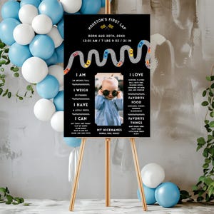 Affiche pour baby shower, affiche Talladega Nights, affiche d'anniversaire de voiture de course, modèle « Shake & Bake » de panneau du 1er anniversaire