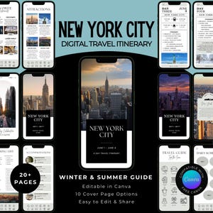 NYC Itinerary Template: Summer & Winter Travel Planner (Digital Download)