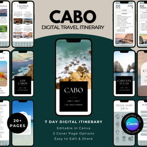 Cabo Vacation Guide, Family Vacation Planner Cabo San Lucas Mexico, 7-Day Digital Travel Itinerary, Mexico Vacation Guide, Cabo Trip Planner