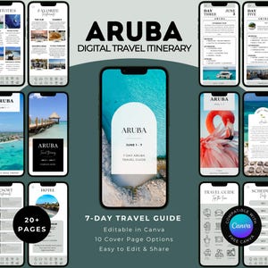 Aruba Travel Itinerary: 7-Day Customizable Trip Planner (Digital Download)