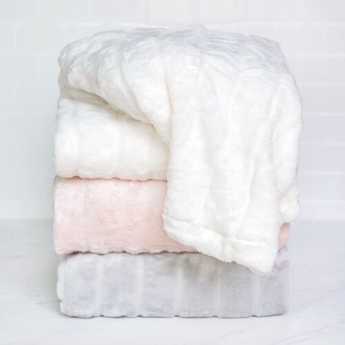 RUCHED Faux Fur Throw Blanket Farmhouse Throw Blanket Gift Etsy