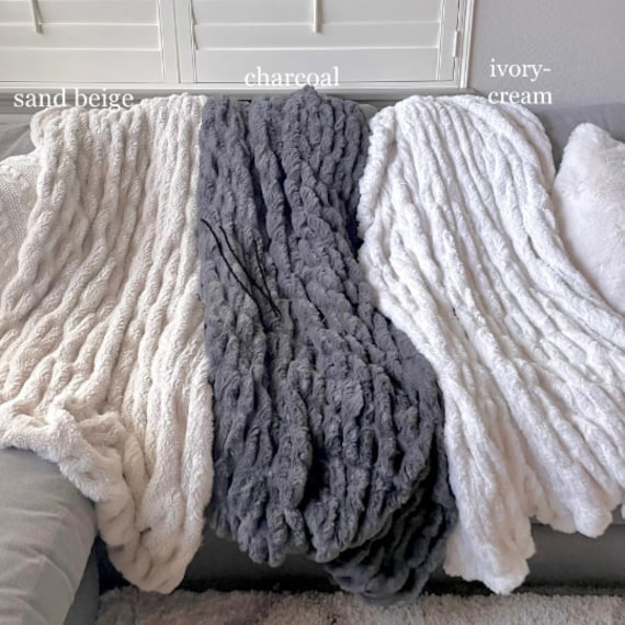 Handmade RUCHED Faux Fur Throw Blanket Farmhouse Throw Blanket Gift Blanket Luxury Blanket Best Blanket Fall Blanket Sympathy Gift Etsy UK
