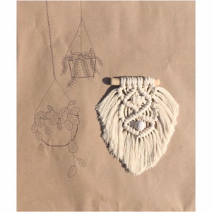 Mini suspension murale en macramé, décoration bohème en coton recyclé