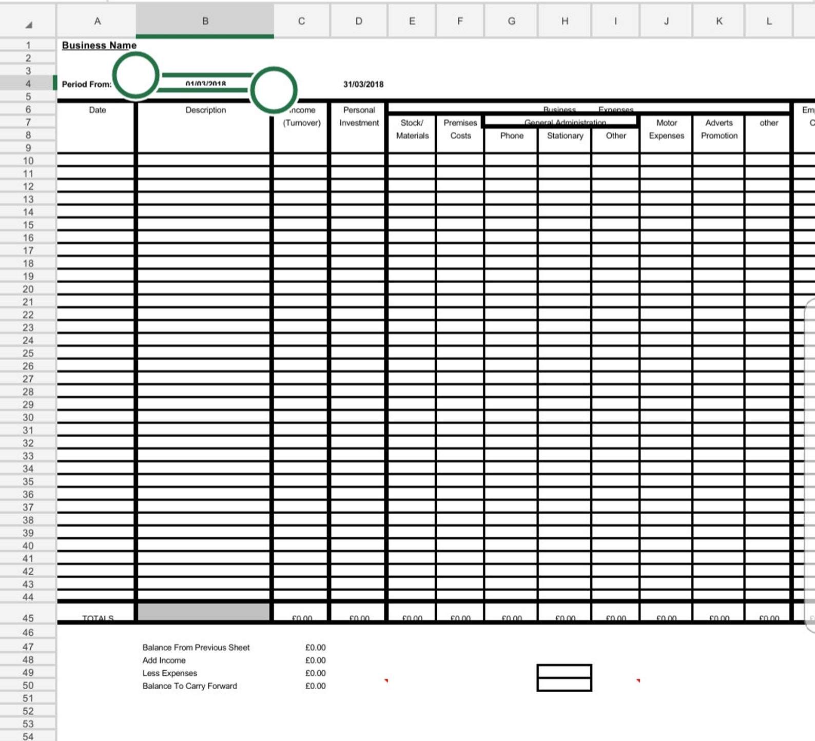Accounts Spreadsheet Downloadable Formula Basic Accounts | Etsy