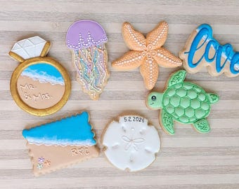 28 Royal icing sugar-koekjes voor strandbruiloft