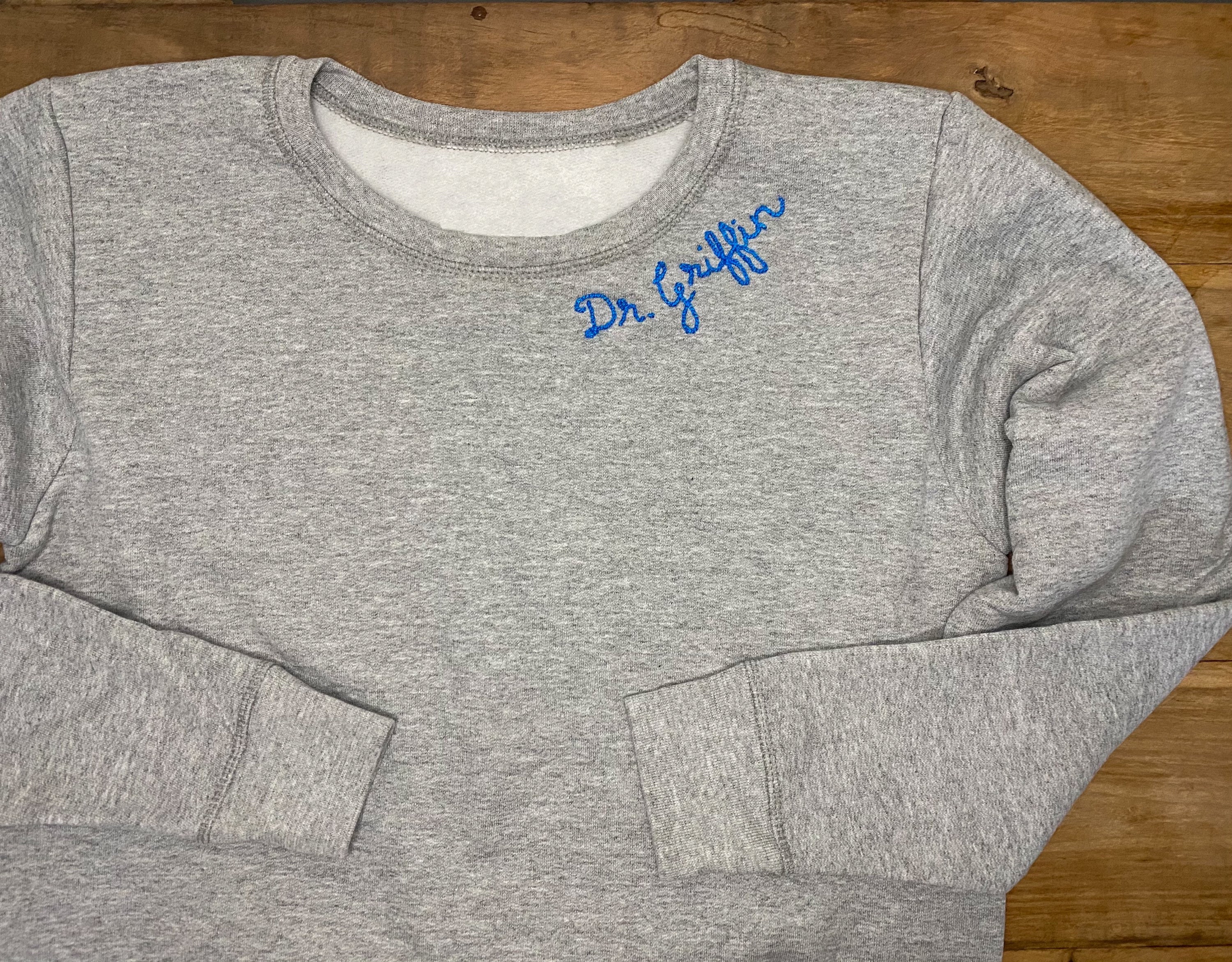 Doctor Gift Custom Hand Stitched Embroidered Fleece Sweatshirt Etsy