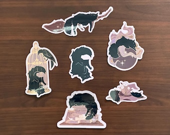 Sleepy Cat Familiar Die Cut Sticker Collection
