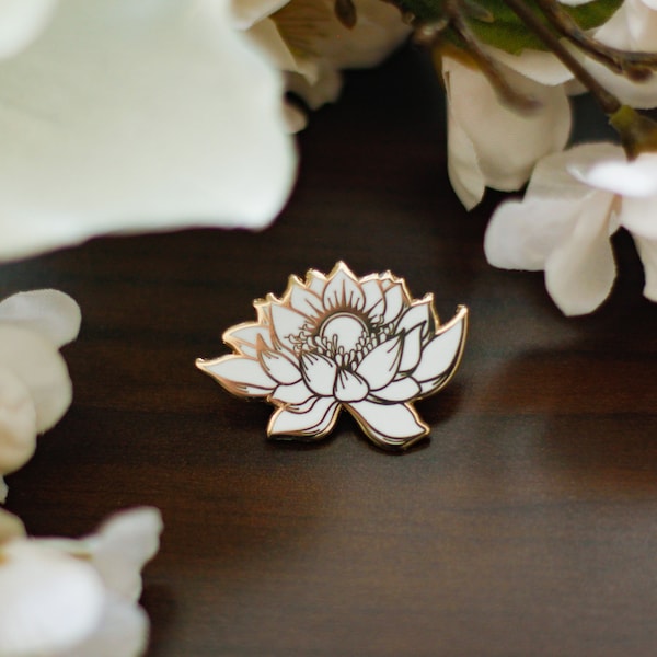 Gold Celestial Garden Sun Lotus Hard Enamel Pin - Magical Galaxy Theme Enamel Pin - Flower Enamel Pin - Keely Studios