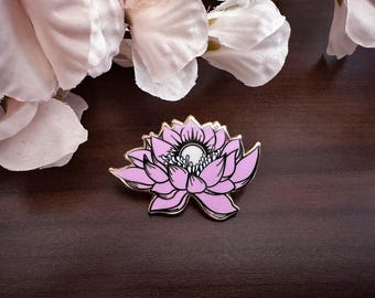 Gold Celestial Garden Sun Lotus Hard Enamel Pin - Magical Galaxy Theme Enamel Pin - Flower Enamel Pin - Keely Studios