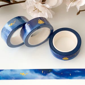An Ocean of Sky Night Collection Washi Tape - Magical Sky Washi Tape - Sky Art Washi Tape - Fantasy Art Washi Tape - Dragon Washi Tape