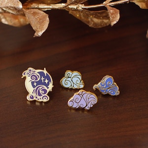 Gold Ocean of Sky Moon Hard Enamel Mini Pin Set - Magical Fantasy Theme Lapel Pin - Mini Enamel Pin Set - Keely Studios