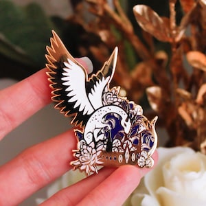 Gold Enchanted Forest Dragonling Hard Enamel Pin - Magical Fantasy Theme Lapel Pin - Dragon Enamel Pin - Keely Studios