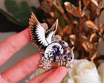 Gold Enchanted Forest Dragonling Hard Enamel Pin, Dragon Pin Badge, Fantasy Enamel Pin, Cute Dragon Gift, Mythical Creature Lapel Pin