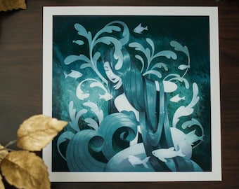 Lady of the Lake Fine Art Print | 8.5x8.5 | Fantasy Art Print