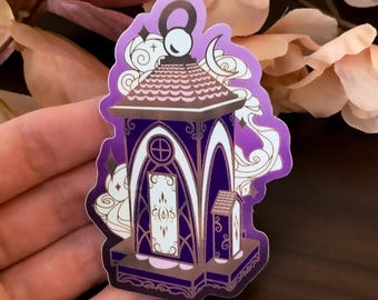 Enchanted Forest Lantern Die Cut Gold Mirror Effect Sticker - Die Cut Sticker - Purple Gold Sticker - Lantern Sticker - Magical Sticker