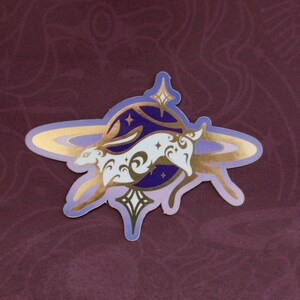 Celestial Garden Leaping Cosmic Haas gestanste sticker met goud spiegeleffect - sticker haas gestanst - sticker Magical Celestial - Keely Studios