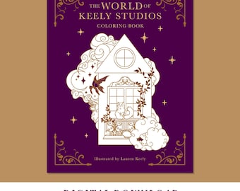 DIGITAL DOWNLOAD Coloring Book - The World of Keely Studios - 30 Adult Coloring Pages - Easy - Downloadable Coloring Pages