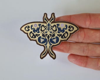Limited Edition Moth Die Cut Sticker with Mirror Effect | Enchanted Forest: A Whisper in the Night Collection