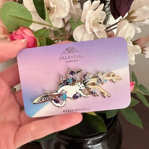 Gold Celestial Garden Evertree Cat Hard Enamel Pin - Magical Galaxy Theme Enamel Pin - Cat Enamel Pin - Keely Studios