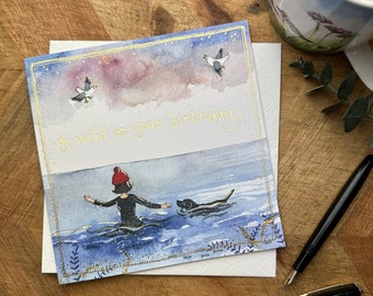 Go wild on your Birthday Foil Card - Sea Swimming