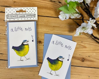 Pack of 5 Thank You Cards Little Note Blue Tit
