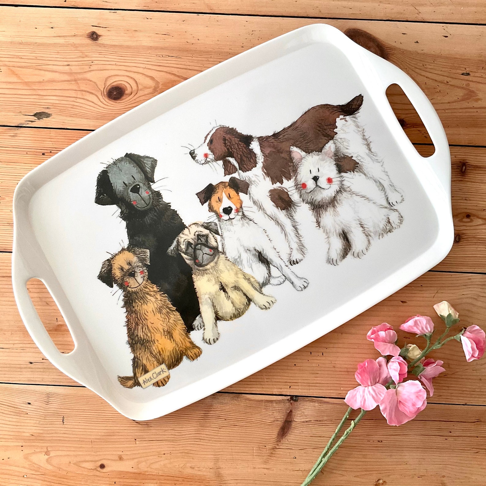 Large Dogs Melamine Tray Alex Clark Etsy