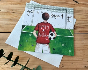 Carte Anniversaire Footballeur Etsy