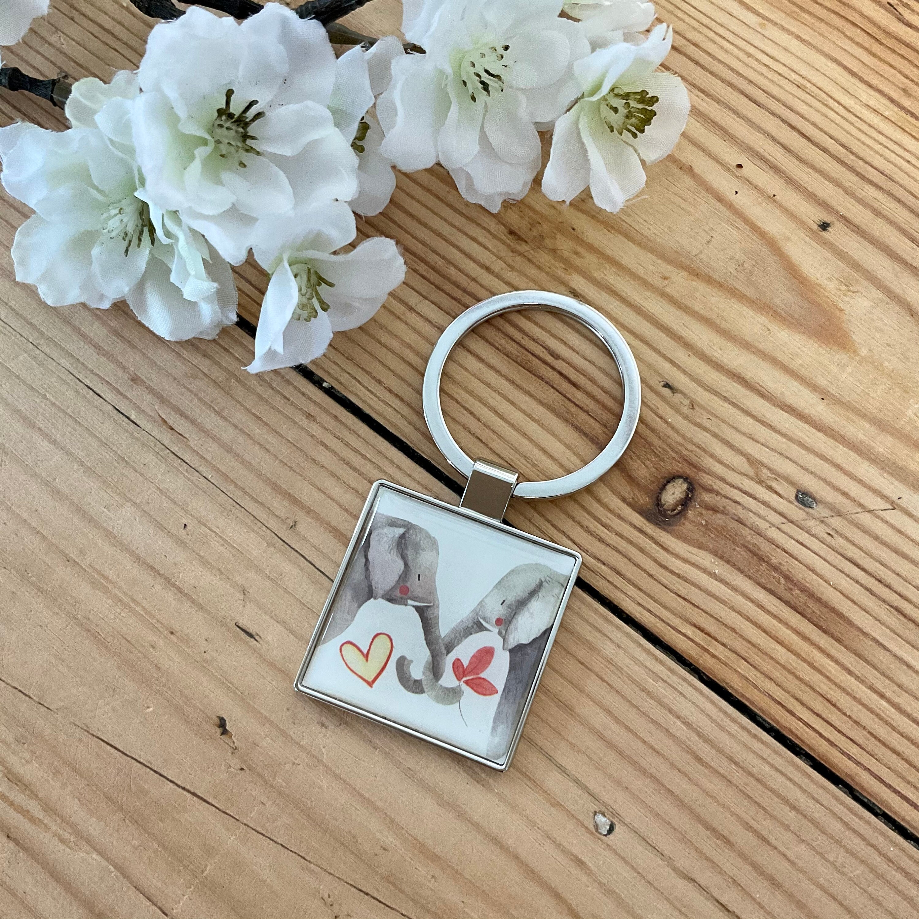 Elephants Keyring Etsy