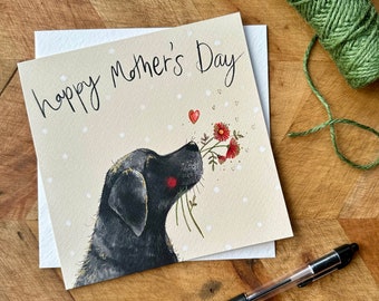 Happy Mother’s Day Labrador and Flowers Foil Card
