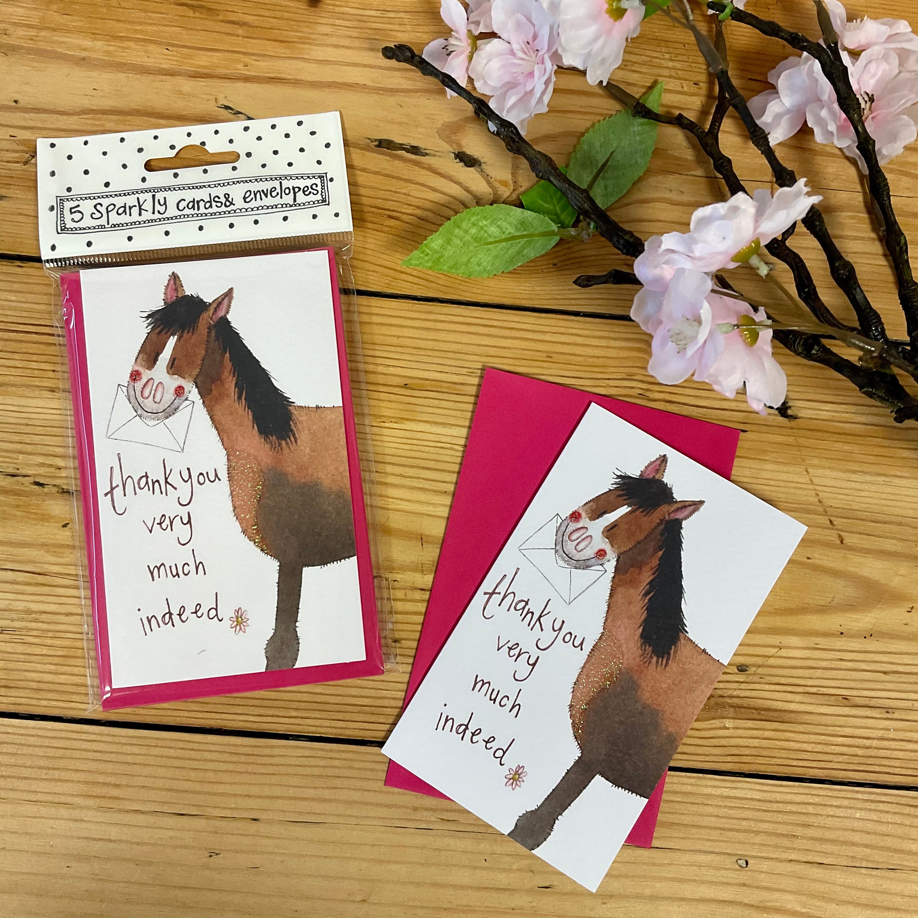 Thank You Horse Pack of 5 Thank You Cards Etsy