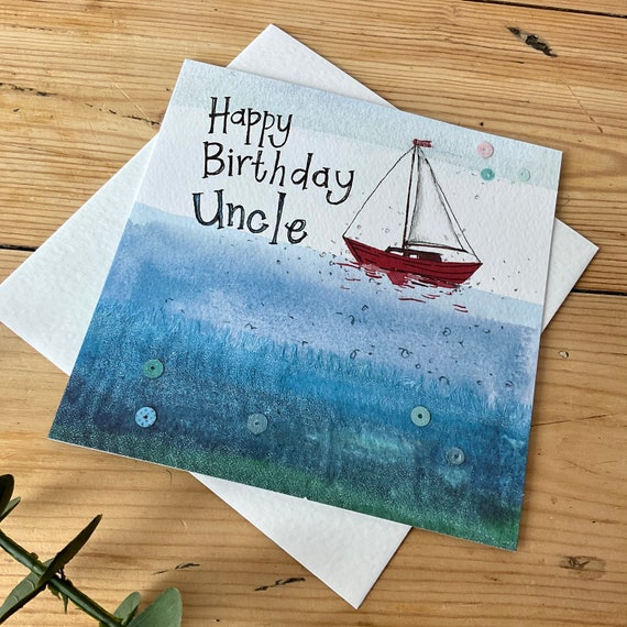 S256 Joyeux Anniversaire Oncle Voilier Carte De Vœux Etsy Canada