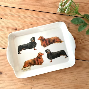 Small Dachshund Dog Melamine Tray - Alex Clark