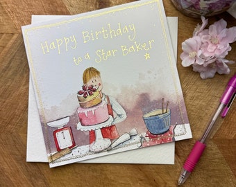 Star Baker Foil Birthday Card