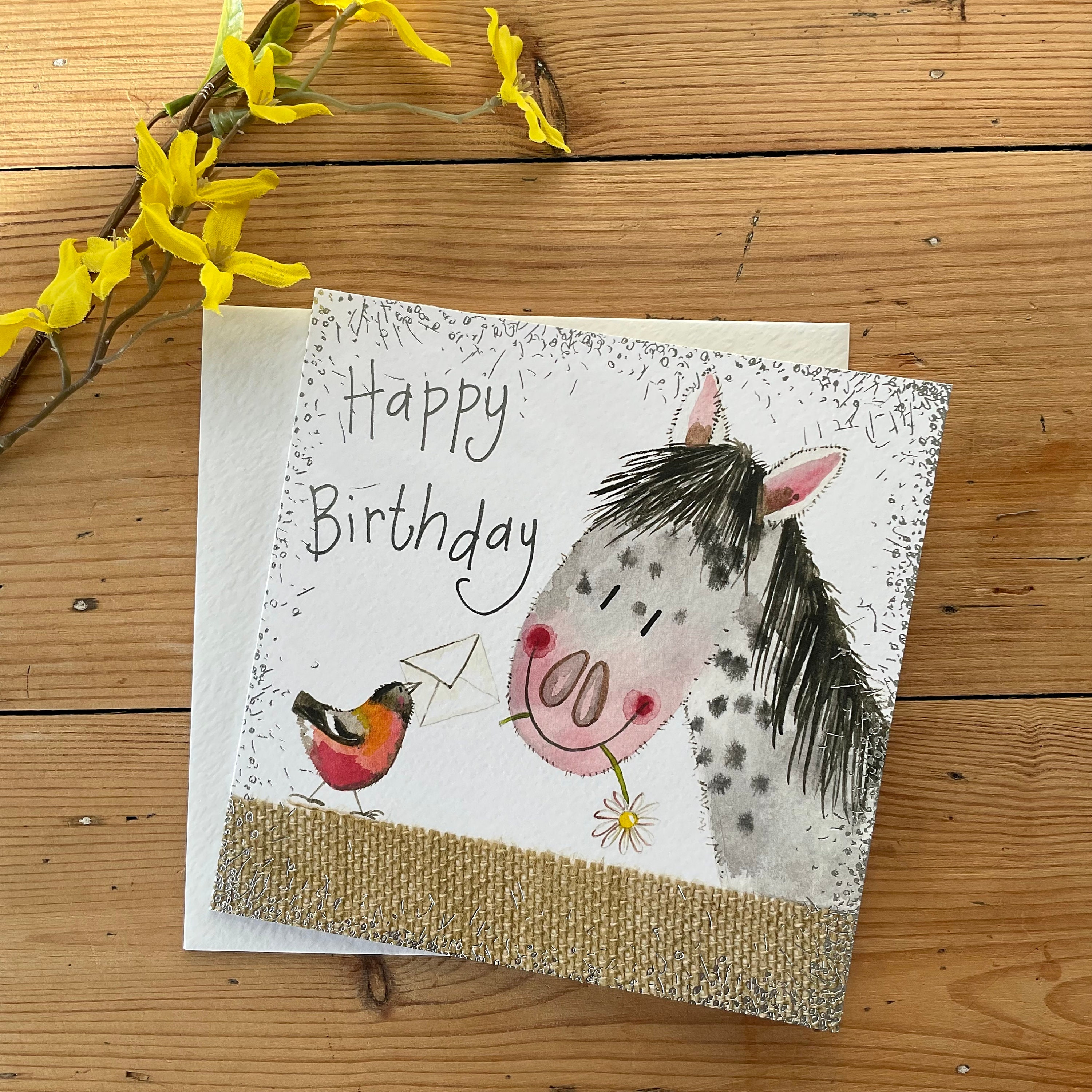 S56 Pretty Pony Birthday Foil Card - Etsy
