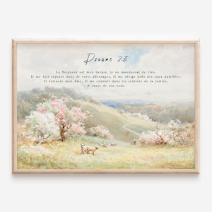 Psaume 23 / Verset Biblique en Français / Affiche Chrétienne / Psaume français / Poster Bible / Affiche Bible / Poster Chrétien / Décor Foi