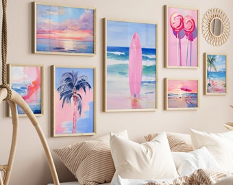 Coastal Gallery Wall Art Set of 10: Beachy Boho Prints (Digital Download)