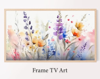 Wildflower Frame TV Art: Spring Floral Watercolor (Digital Download)