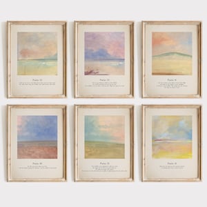 Psalm Prints Set of 6: Christian Bible Verse Wall Art (Digital Download)