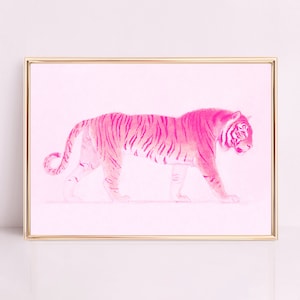 Pink Tiger Print: Contemporary Preppy Room Decor (Digital Download)
