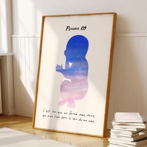Psaume 139 | Verset Biblique en Français | Affiche Chrétienne | Psaume français | Poster Bible | Affiche Evangile | Art Chrétien | Décor Foi